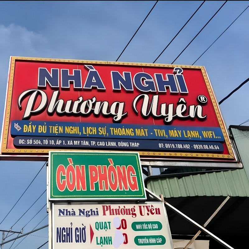 Mẫu bảng hiệu nh&agrave; nghỉ Phương Uy&ecirc;n
