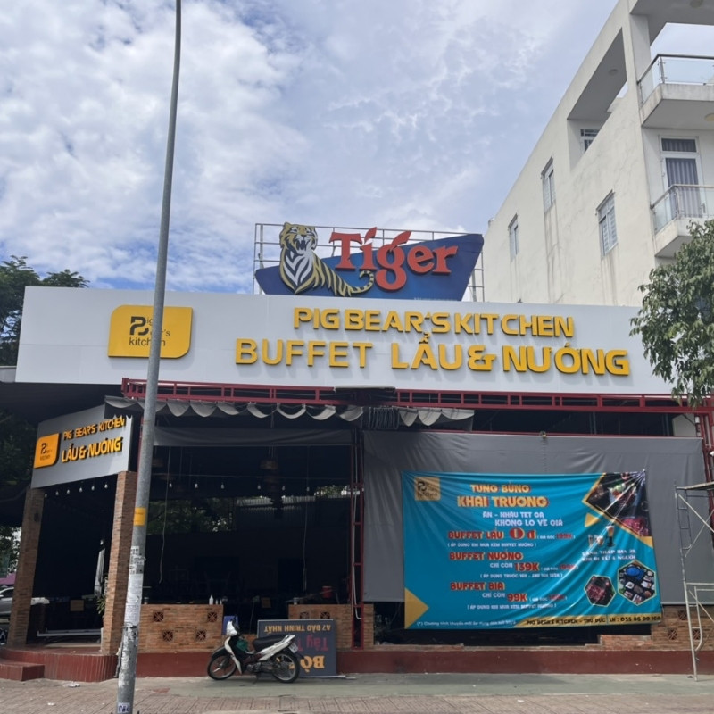 Mẫu bảng hiệu qu&aacute;n buffet lẩu nướng