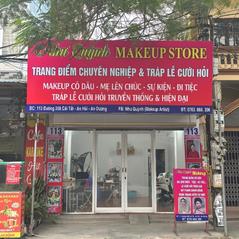 Mẫu bảng hiệu makeup chất liệu bạt hiflex