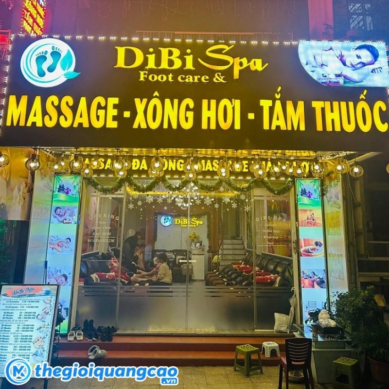 Bảng hiệu massage chữ nổi mica gắn led gi&uacute;p nổi bật ban đ&ecirc;m