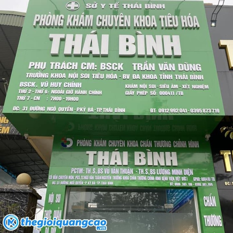 Mẫu bảng hiệu m&agrave;u xanh l&aacute; c&acirc;y cho ph&ograve;ng kh&aacute;m