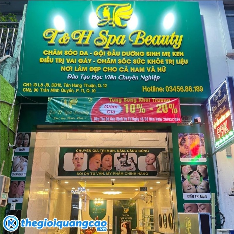 Mẫu bảng hiệu xanh l&aacute; c&acirc;y cho tiệm Spa