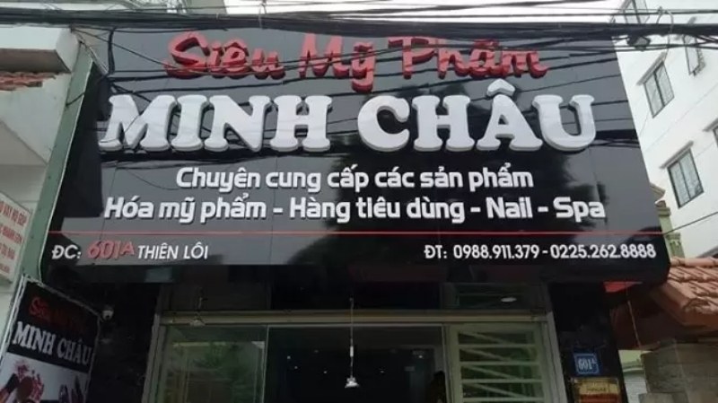 Mẫu bảng hiệu mỹ phẩm Minh Ch&acirc;u