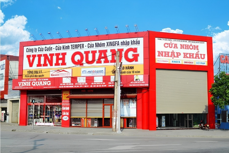 Mẫu bảng hiệu nh&ocirc;m k&iacute;nh Xingfa nhập khẩu Vinh Quang