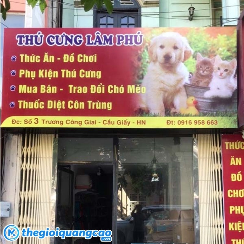 Mẫu bảng hiệu pet shop in bạt Hiflex