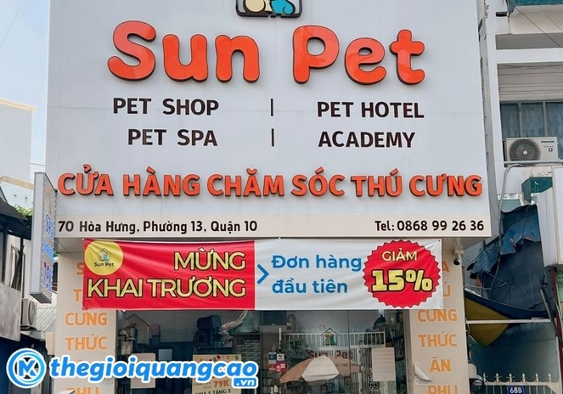 Mẫu bảng hiệu cửa h&agrave;ng chăm s&oacute;c th&uacute; cưng