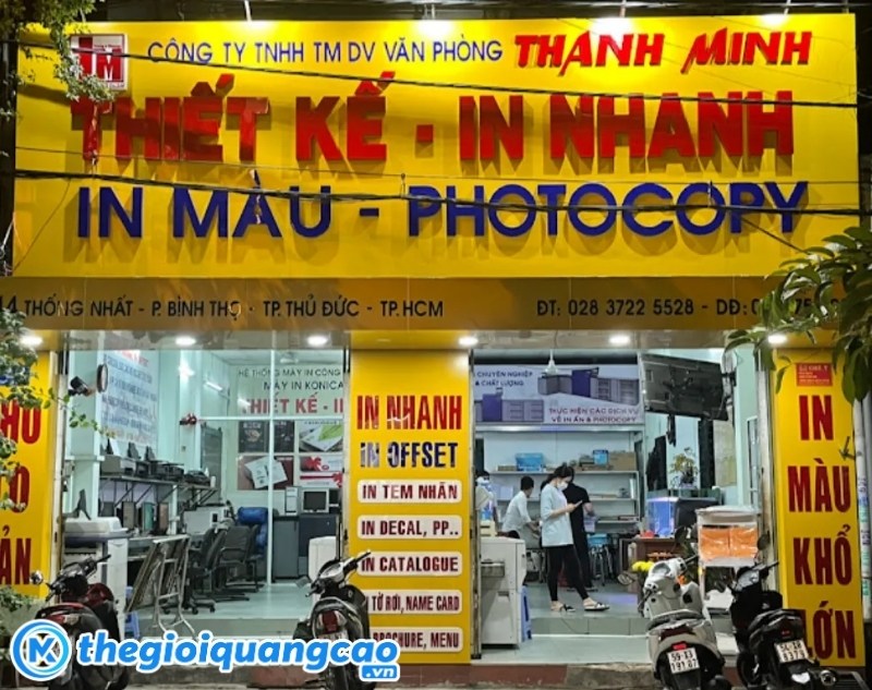 Mẫu bảng hiệu photocopy công ty Thanh Minh