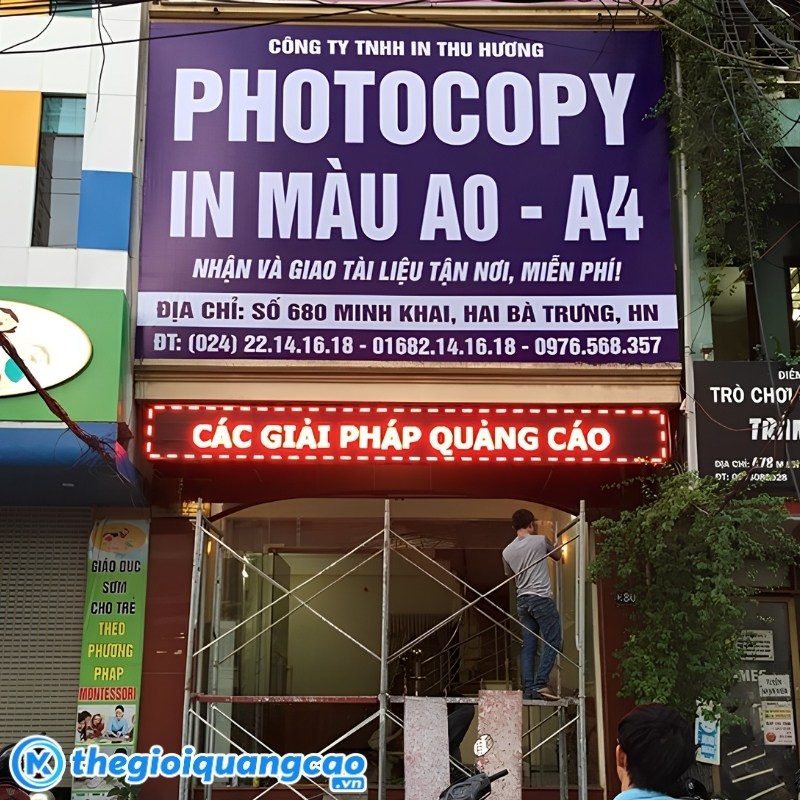 Mẫu bảng hiệu quảng cáo tiệm photocopy đẹp