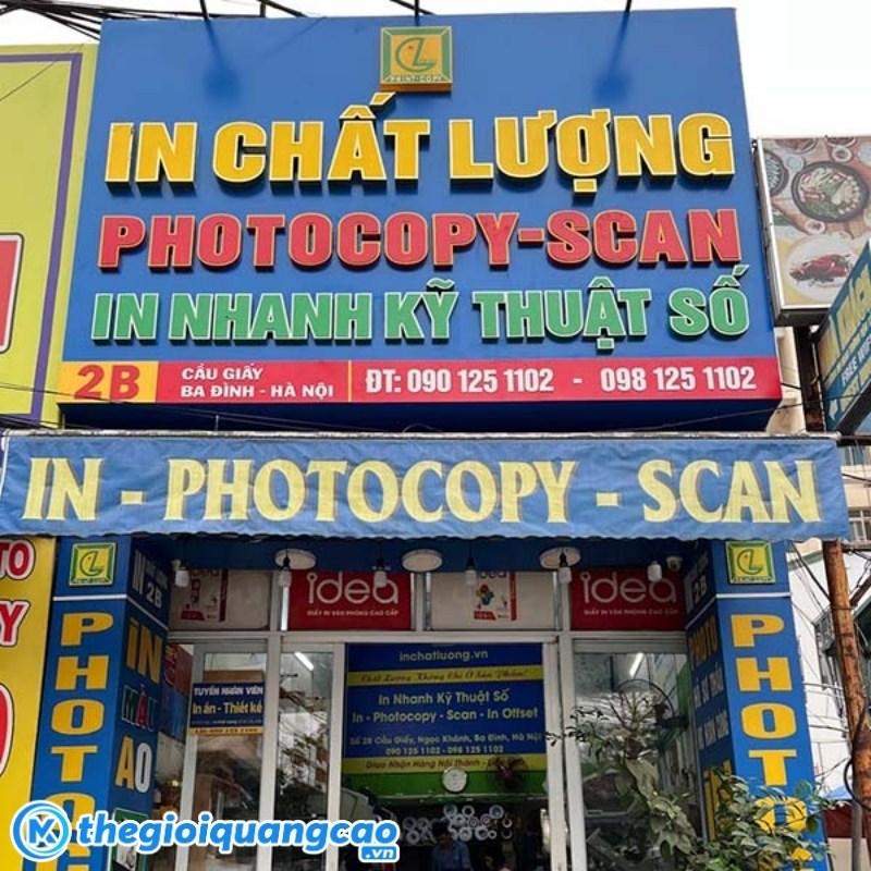 Mẫu bảng hiệu photocopy in nhanh kỹ thuật số