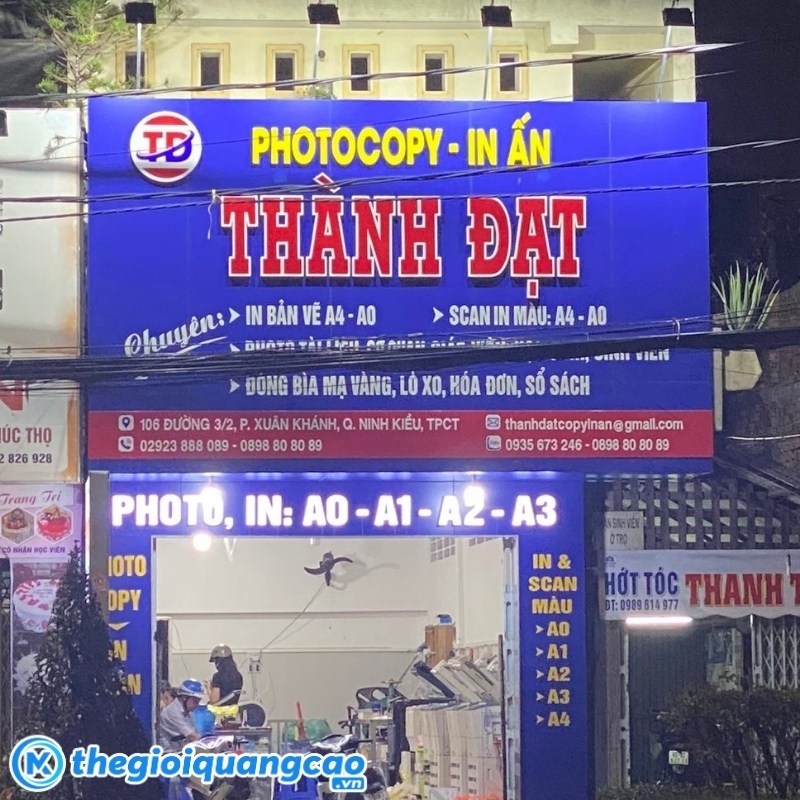 Làm bảng hiệu quảng cáo tiệm photocopy giá rẻ trọn gói TPHCM