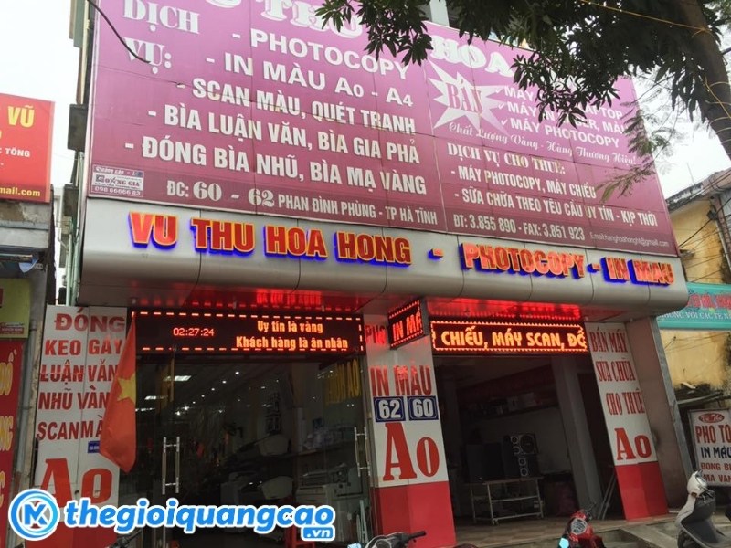 Mẫu bảng hiệu tiệm photocopy kết hợp LED ma trận