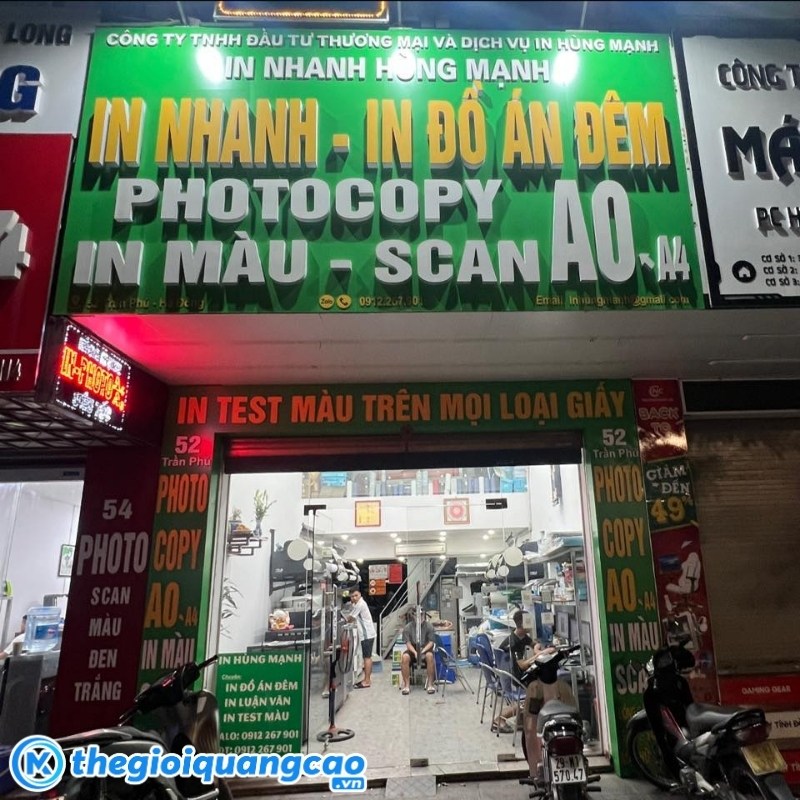 Mẫu bảng hiệu photocopy, in màu, scan