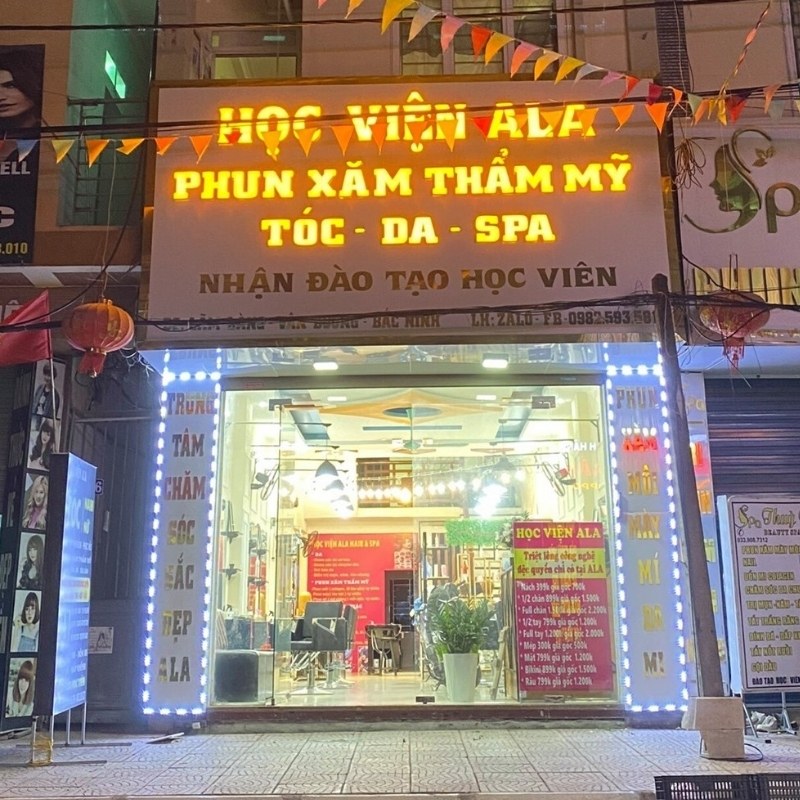 Mẫu bảng hiệu phun xăm thẩm mỹ học viện ALA