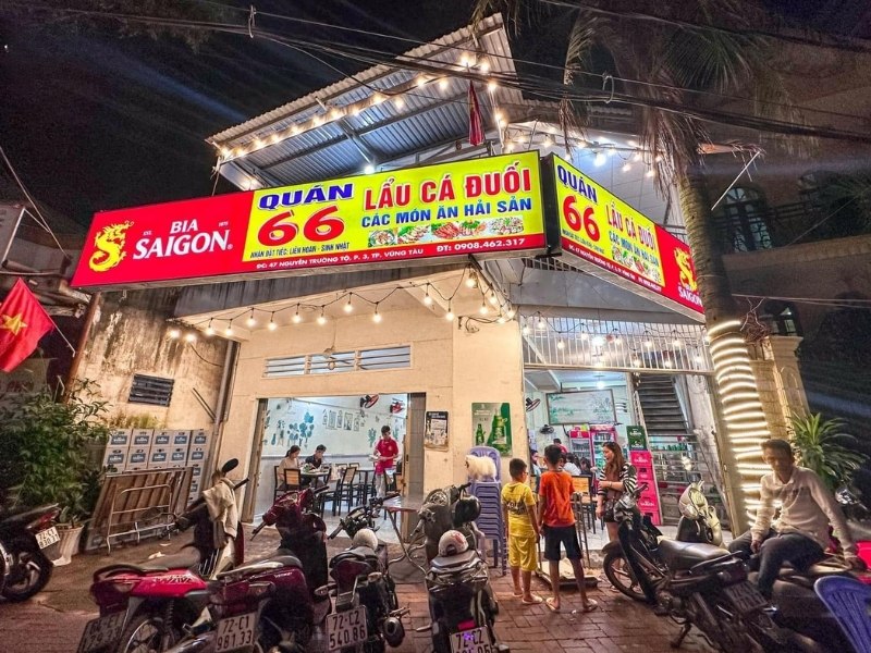 Mẫu bảng hiệu qu&aacute;n nhậu Lẩu C&aacute; Đuối
