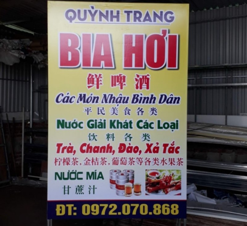 Mẫu bảng hiệu đứng cho qu&aacute;n nhậu