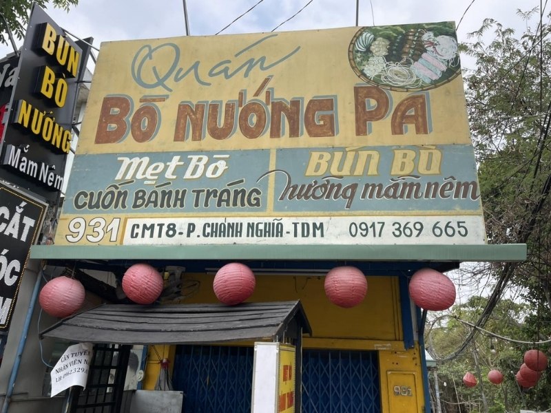 Mẫu bảng hiệu s&agrave;i g&ograve;n xưa qu&aacute;n b&ograve; nướng