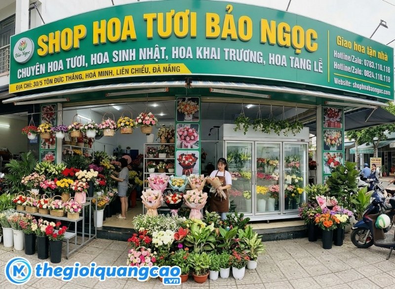 Mẫu bảng hiệu shop hoa tươi Bảo Ngọc