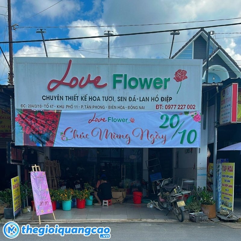 Mẫu bảng hiệu shop hoa tươi