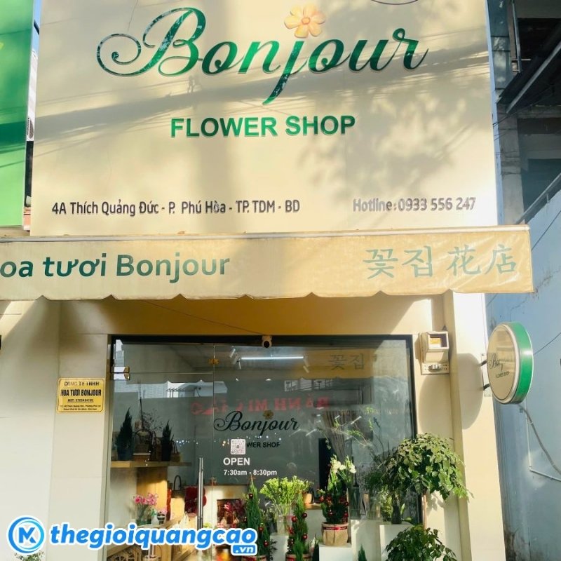 Mẫu bảng hiệu shop hoa đẹp, nổi bật