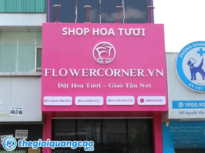 Thiết kế bảng hiệu shop hoa theo y&ecirc;u cầu