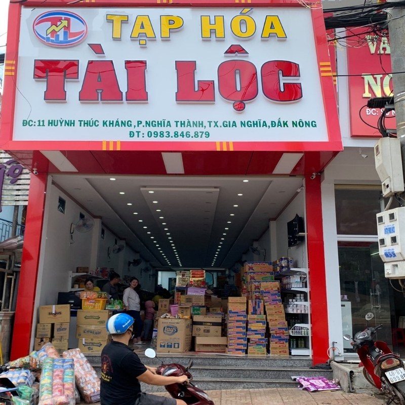 Mẫu bảng hiệu tạp h&oacute;a T&agrave;i Lộc