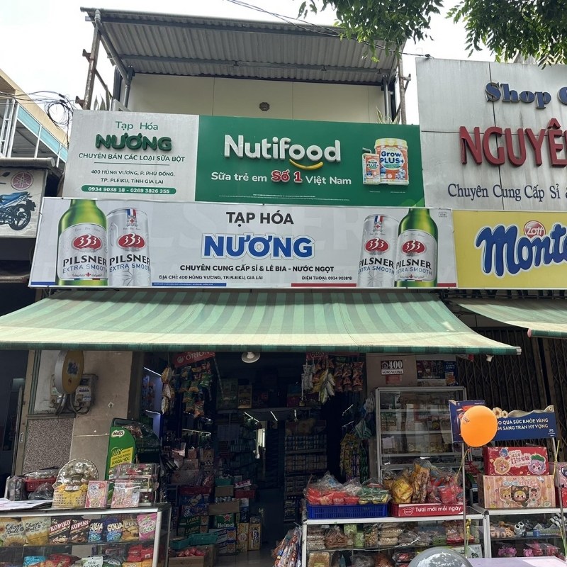 Mẫu bảng hiệu tạp h&oacute;a được nh&atilde;n h&agrave;ng t&agrave;i trợ