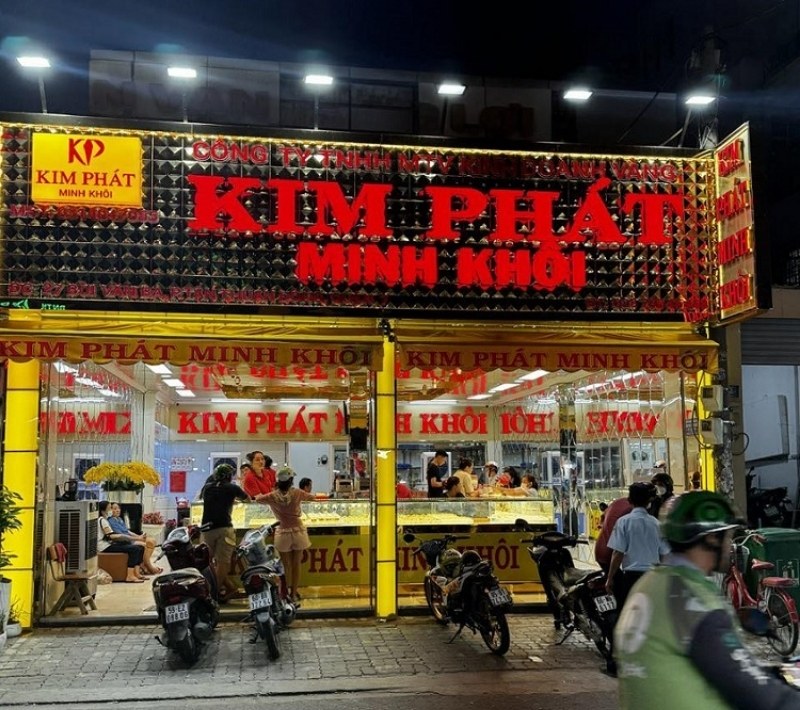 Mẫu bảng hiệu tiệm v&agrave;ng Kim Ph&aacute;t Minh Kh&ocirc;i