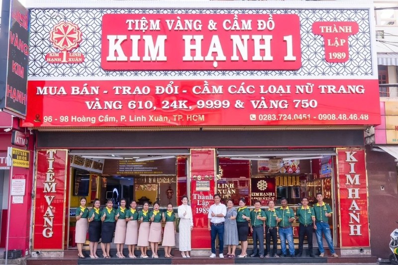 Mẫu bảng hiệu tiệm v&agrave;ng Kim Hạnh 1