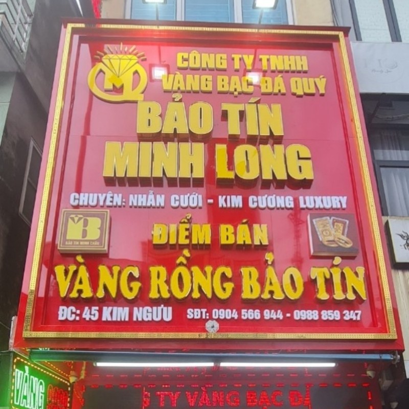 Thiết kế bảng hiệu tiệm v&agrave;ng bạc đ&aacute; qu&yacute; theo y&ecirc;u cầu