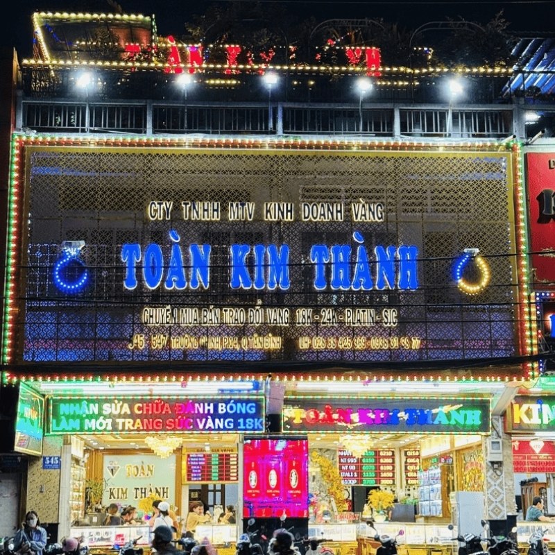 Bảng hiệu tiệm v&agrave;ng kết hợp bảng LED ma trận thu h&uacute;t kh&aacute;ch h&agrave;ng