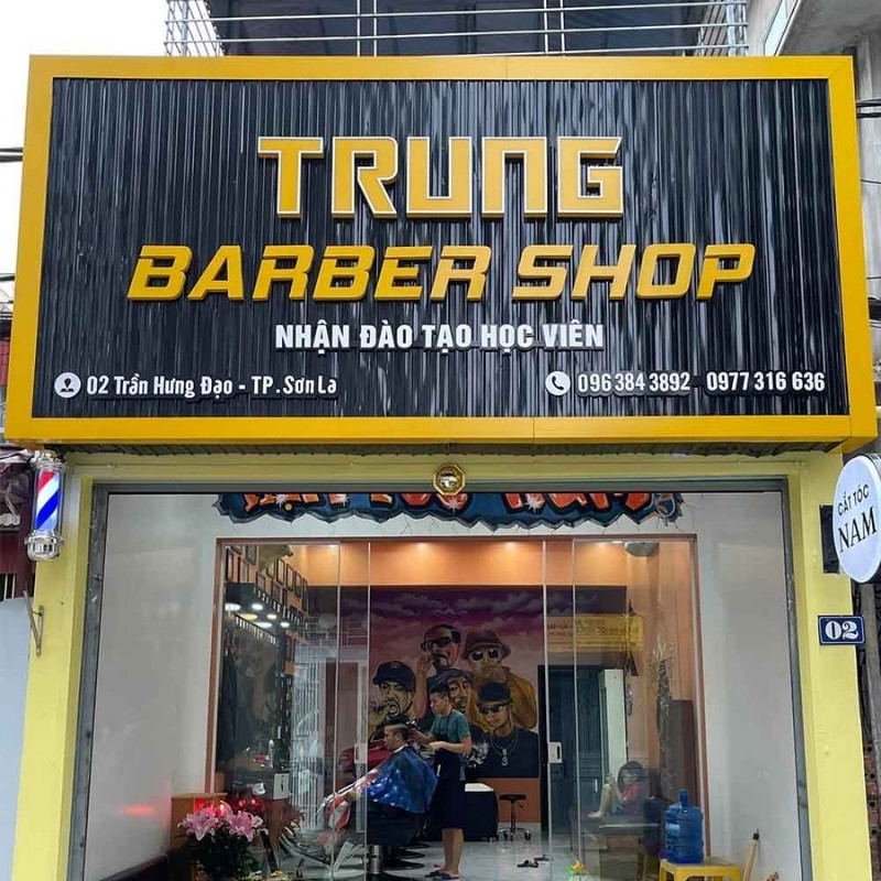 Mẫu bảng hiệu t&ocirc;n s&oacute;ng Barber Shop