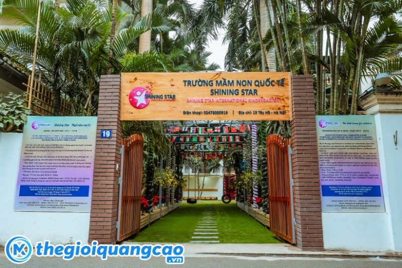 Mẫu bảng hiệu trường mầm non quốc tế