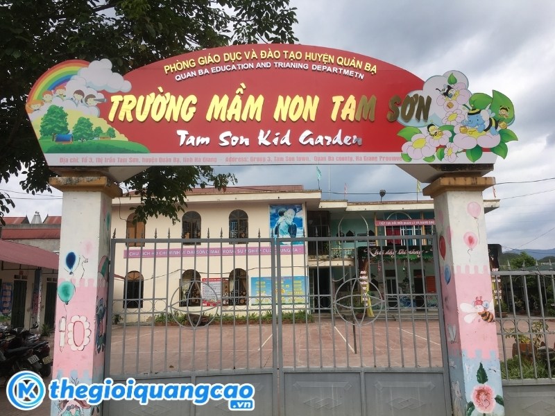 Mẫu bảng hiệu trường mầm non Tam Sơn