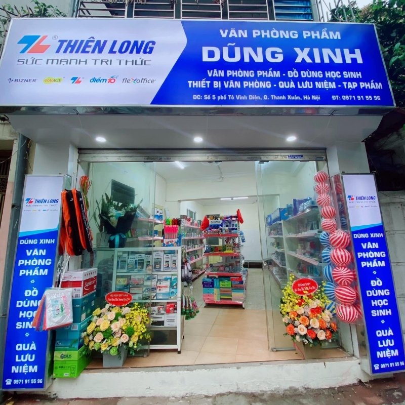 Mẫu biển quảng c&aacute;o văn ph&ograve;ng phẩm Dũng Xinh