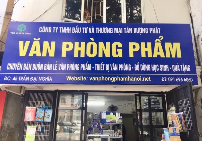 Thi c&ocirc;ng bảng hiệu văn ph&ograve;ng phẩm đẹp
