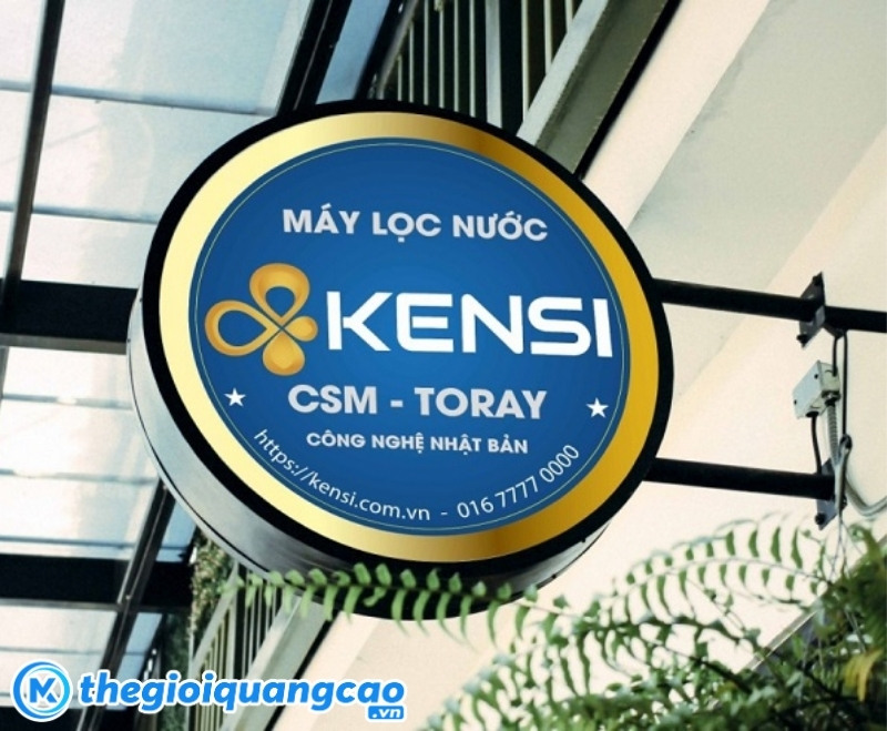 Mẫu biển vẫy hộp đ&egrave;n m&aacute;y lọc nước Kensi