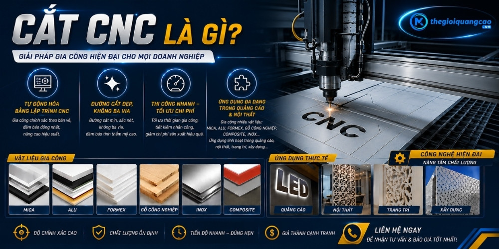 CẮT CNC LÀ GÌ? TOÀN TẬP VỀ CÔNG NGHỆ, PHÂN LOẠI VÀ ỨNG DỤNG