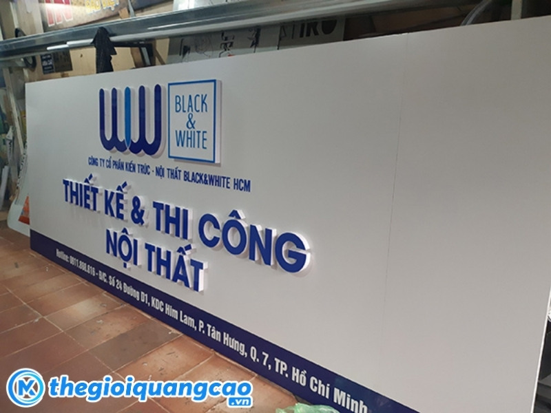 Làm bảng hiệu công ty nội thất chất liệu Formex