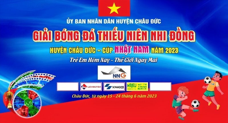 Mẫu background b&oacute;ng đ&aacute; thiếu ni&ecirc;n nhi đồng