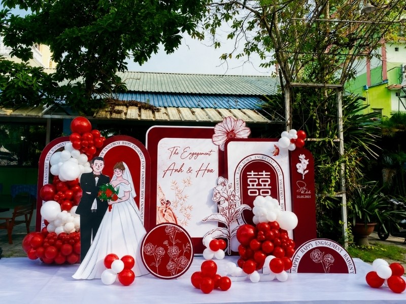 Mẫu backdrop chụp ảnh tiệc cưới