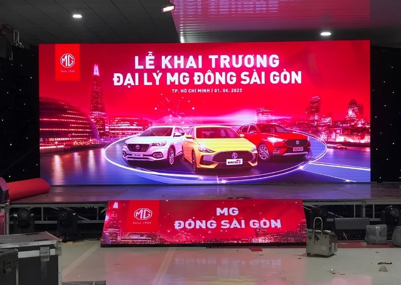 Backdrop lễ khai trương m&agrave;n h&igrave;nh LED