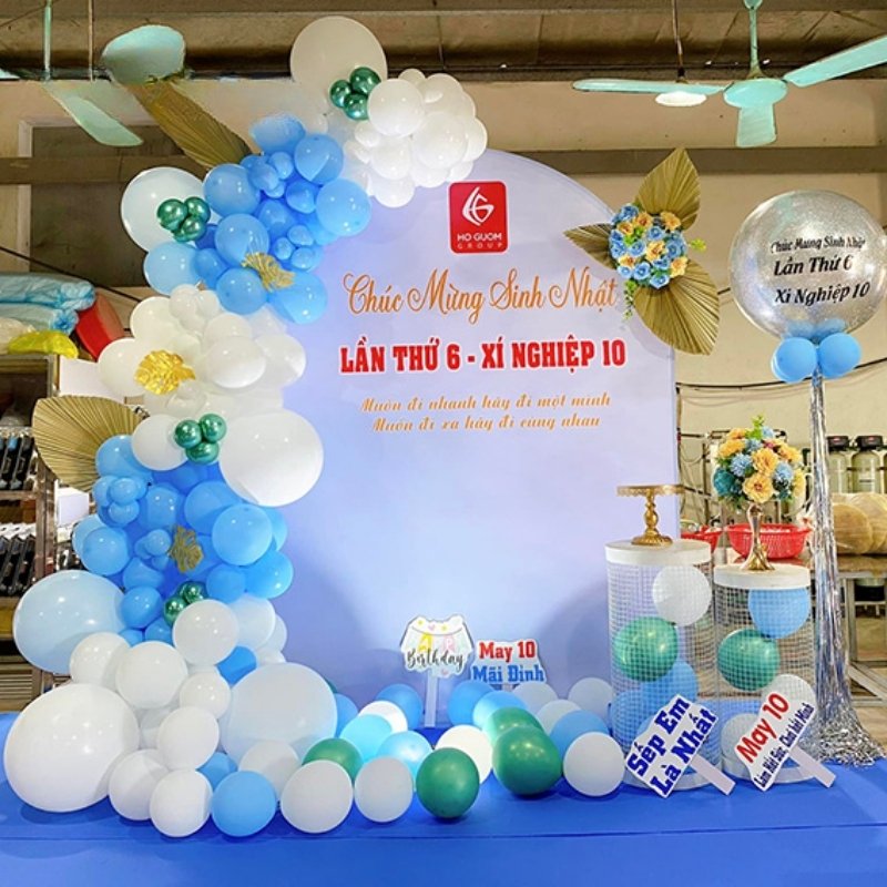 Mẫu backdrop sinh nhật công ty đẹp, trang trọng