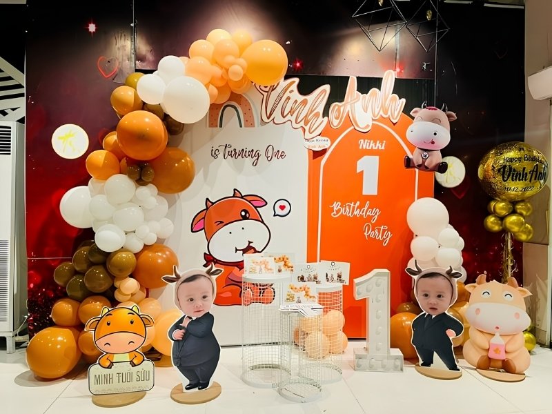 Mẫu backdrop sinh nhật bé trai