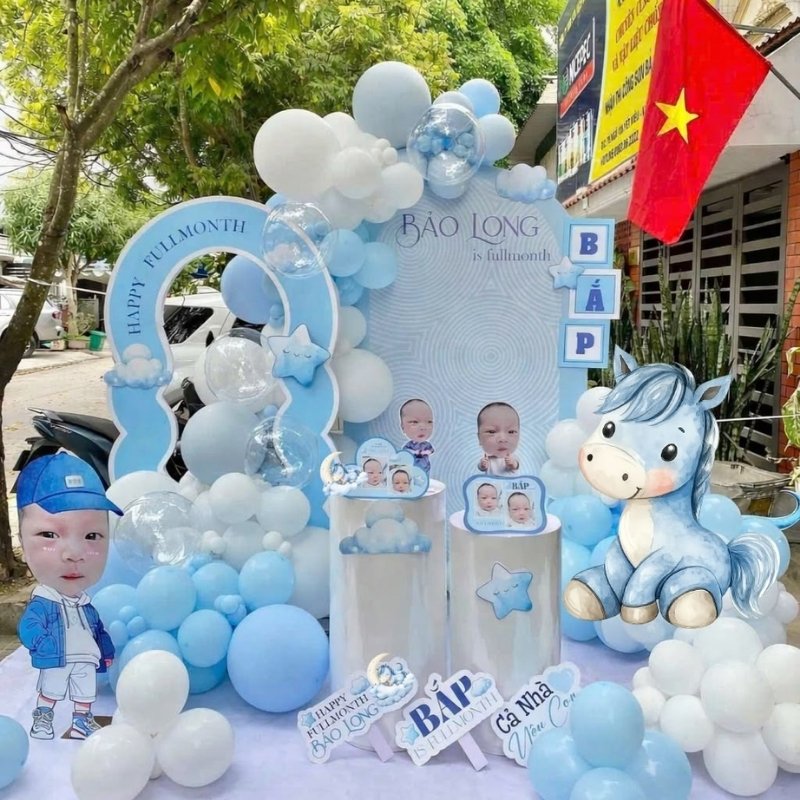 Mẫu phông nền sinh nhật cho bé trai đẹp