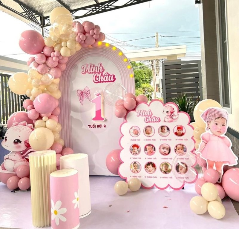 Mẫu backdrop chúc mừng sinh nhật bé gái