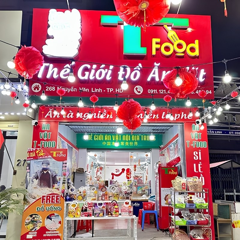 Mẫu bảng hiệu ăn vặt T Food
