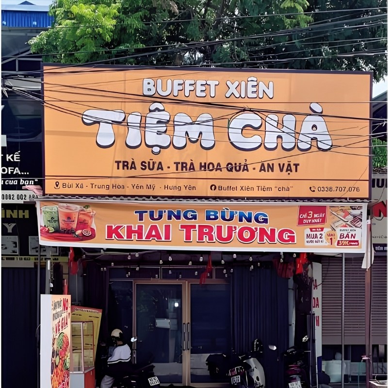 Mẫu bảng hiệu qu&aacute;n ăn vặt đẹp