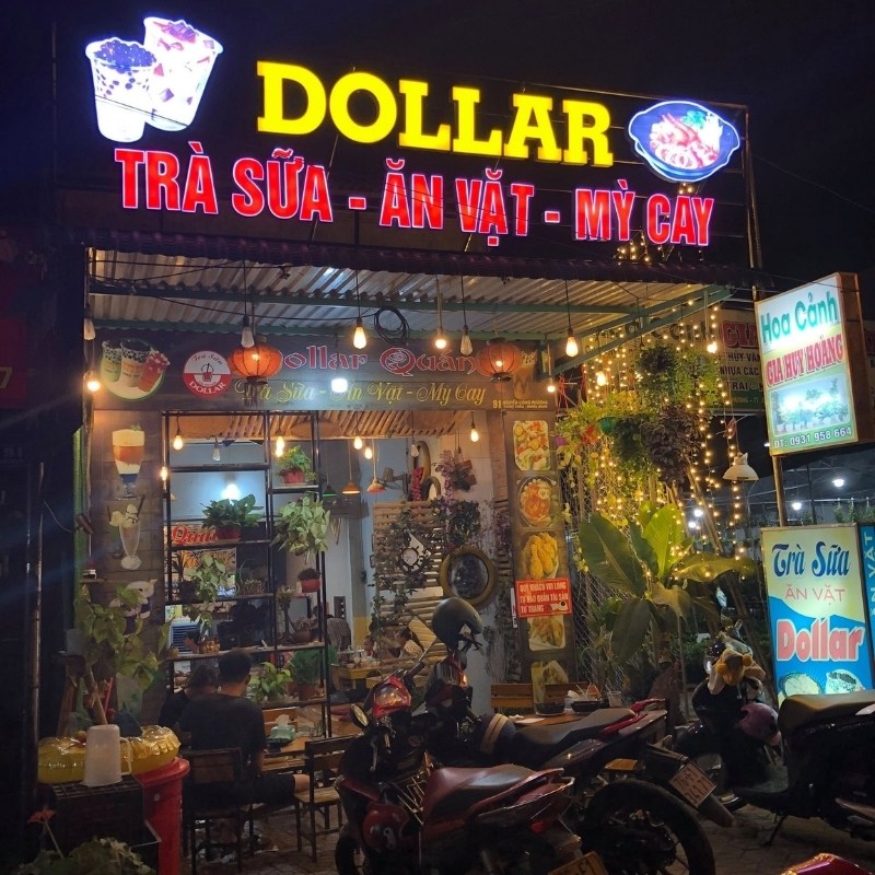 Mẫu bảng hiệu ăn vặt Dollar