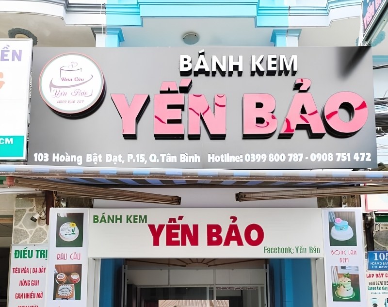 Mẫu bảng hiệu tiệm b&aacute;nh kem Yến Bảo