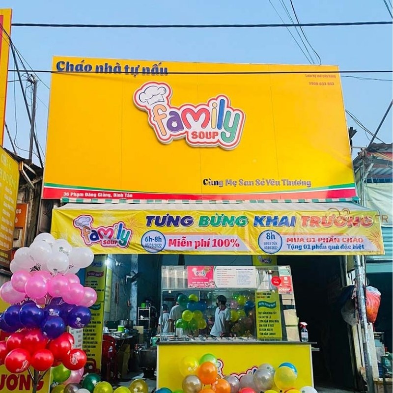 Mẫu bảng hiệu ch&aacute;o dinh dưỡng chữ nổi formex